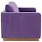 Leisuremod Nervo Upholstered Velvet Loveseat with Gold Frame, Purple NS55PU - alternate 2