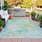 Homeroots 9' X 12' Beige Teal Blue And Ivory Abstract Washable Indoor Outdoor Area Rug 630811 - alternate 2