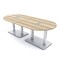 Skutchi Designs Racetrack Conference Table With Power, 48 in W, 96 in L, Brown HAR-RAC-48X96-DOU-K525-ESIL - alternate 1