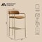 Manhattan Comfort Serene Metal Upholstered Barstool in Turmeric BS1881-TU - alternate 6