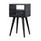 Homeroots 22" Black Solid Wood Square One Drawer Nightstand 651609 - alternate 1
