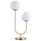 Homeroots 28" Gold Metal Two Light Novelty Table Lamp With White Globe Shade 546101 - alternate 4