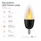 Euri Lighting LED Flame Bulb, 1W, 80 lm, 6W Eq., 1800K, E12, Black Base, UL ECA9.5-2120fcb - alternate 4