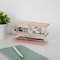 Martha Stewart Brody Clear Plastic Storage Organizer Bins W/ Light Natural Paulownia Wood Lids, SM-x2/MED-x1 BE-PB3316-WD-3-CL-NT-MS - alternate 6