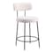 Homeroots Set of Two 25" Ivory and Black Shearling and Steel Low Back Counter Height Bar Chairs 555722 - alternate 3