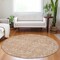Homeroots 8' Coral And Ivory Round Floral Washable Indoor Outdoor Area Rug 604667 - alternate 4