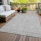 Homeroots 5' X 8' Gray Silver And Ivory Floral Washable Indoor Outdoor Area Rug 582345 - alternate 5