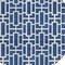 Homeroots 8' Navy Blue And Ivory Round Geometric Washable Indoor Outdoor Area Rug 594859 - alternate 5
