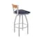Holland Bar Stool Co Revelle 30in Swivel Bar Stool with Anodized Nickel Finish, Medium Back and Graph Anchor Seat 881 - alternate 3