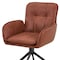 Homeroots Brown and Black Faux Leather and Wood Swivel Dining Arm Chair 716263 - alternate 3