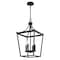 Vaxcel Cottage Grove 4-Light Matte Black Traditional Open Cage Lantern Pendant Light P0466 - alternate 1