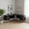 Homeroots 71" Black and Gray L Shape Computer Desk With Three Drawers 489934 - alternate 2