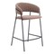Homeroots Set of Two 26" Brown and Black Shearling and Steel Low Back Counter Height Bar Chairs 555752 - alternate 5
