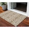 Homeroots 3' X 5' Ivory Brown And Red Floral Washable Indoor Outdoor Area Rug 604595 - alternate 1