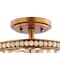 Jonathan Y Allie 14" 3-Light Bohemian Farmhouse Wood Bead/Iron LED Semi Flush Mount, Antique Gold/Light Taupe JYL9020C - alternate 6