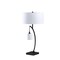 Homeroots 29" Black Metal Two Light Arched Table Lamp With White Drum Shade 524264 - alternate 1