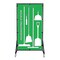 5S Supplies Housekeeping Shadow Board Broom Station V8, Green / White, Kit + Stand HSB-V8-GREEN/WHITE-KIT-STAND - alternate 1