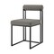 Homeroots Set of Two Gray And Black Upholstered Faux Leather Open Back Dining Side Chairs 569416 - alternate 4