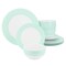 Martha Stewart 12 Piece Banded Fine Ceramic Dinnerware Set in Baby Blue 138981.12 - alternate 1