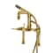 Kingston Brass 7" Center Deck-Mount Clawfoot Tub Faucet with Hand Shower, Brushed Brass AE6407DL - alternate 1