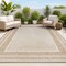 Jonathan Y Beckett Classic Casual Border Stripe Beige/Cream 5 ft. x 8 ft. Indoor/Outdoor Area Rug TSN208A-5 - alternate 1