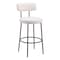 Homeroots Set of Two 29" Ivory And Black Shearling And Steel Low Back Bar Height Bar Chairs 555728 - alternate 5