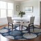 Homeroots 8' Navy Blue And Ivory Round Geometric Washable Indoor Outdoor Area Rug 593608 - alternate 5