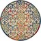 Homeroots 8' Ivory Blue Orange And Green Round Trellis Indoor Outdoor Area Rug 546799 - alternate 1