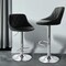 Elama 2 Pc Diamond Stitched Faux Leather Bar Stool in Black with Chrome Base and Adjustable Height ELM-704C-BLK - alternate 7