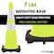 Traffic Kontrol 28in Traffic Safety Cone - 7 Lbs - Lime - 6in +4in Hi Intensity Reflective Collars - 1PC TKTC-28-7-LM-2C - alternate 6