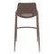Homeroots Set of Two 30" Brown Faux Leather And Steel Low Back Bar Height Bar Chairs 555666 - alternate 7