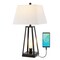 Jonathan Y Waylon 28.5" Classic Industrial Iron Nightlight LED Table Lamp with USB Charging Port, Black JYL8503A - alternate 1
