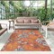 Homeroots 2' X 8' Ivory Orange and Blue Floral Stain Resistant Indoor Outdoor Runner Rug 548899 - alternate 3