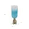 Homeroots 18" Blue White And Gold Ombre Glass And Aluminum Pedestal Table Vase 565456 - alternate 4