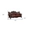 Homeroots 93" Brown Faux Leather Sofa And Toss Pillows With Burgundy Legs 490988 - alternate 3