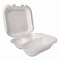 Plastifar Foam Hinged Lid Containers, 3-Compartment, 8.56 x 8 x 2.76, White, Foam, 200PK 10393 - alternate 3
