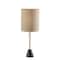 Homeroots 28" Black and Gold Marble and Metal Table Lamp With Beige Drum Shade 524624 - alternate 1
