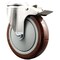 Service Caster 5 Inch 316SS Maroon Polyurethane Swivel Bolt Hole Caster with Total Lock Brake SCC-SS316BHTTL20S514-PPUB-MRN - alternate 1