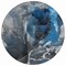 Homeroots 8' Round Ivory Blue and Gray Round Abstract Washable Non Skid Indoor Outdoor Area Rug 559429 - alternate 4