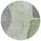 Homeroots 8' Olive Green And Gray Round Abstract Washable Indoor Outdoor Area Rug 582016 - alternate 4