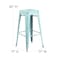 Flash Furniture 30"H Backless Distressed Green-Blue Barstool, PK4 4-ET-BT3503-30-DB-GG - alternate 4