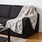 Homeroots 50" X 70" Gray And Ivory Geometric Microfiber Plush Throw Blanket 712407 - alternate 3