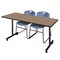 Regency Kobe T-Base Training Seminar Table W/ 2 Zeng Stack Chairs, 60 in W, 30 in L, Noble Oak MKTRCT6030NO44BE - alternate 1