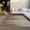 Homeroots 9' X 12' Brown Beige And Ivory Striped Washable Indoor Outdoor Area Rug 597233 - alternate 4