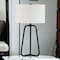 Homeroots 25" Black Metal Table Lamp With White Drum Shade 524474 - alternate 5
