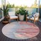 Homeroots 8' Coral Pink And Gray Round Abstract Washable Indoor Outdoor Area Rug 601196 - alternate 4