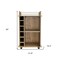 Homeroots Oak Rolling Bar Cart With Wine Storage 535102 - alternate 3
