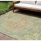 Homeroots 10' X 14' Artichoke Green Floral Medallion Washable Indoor Outdoor Area Rug 607835 - alternate 1