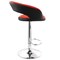 Elama Adjustable Faux Leather Open Back Bar Stool in Red and Black ELM-706-RED-BLK - alternate 3
