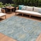 Homeroots 10' X 14' Blue And Gold Medallion Washable Indoor Outdoor Area Rug 616567 - alternate 1